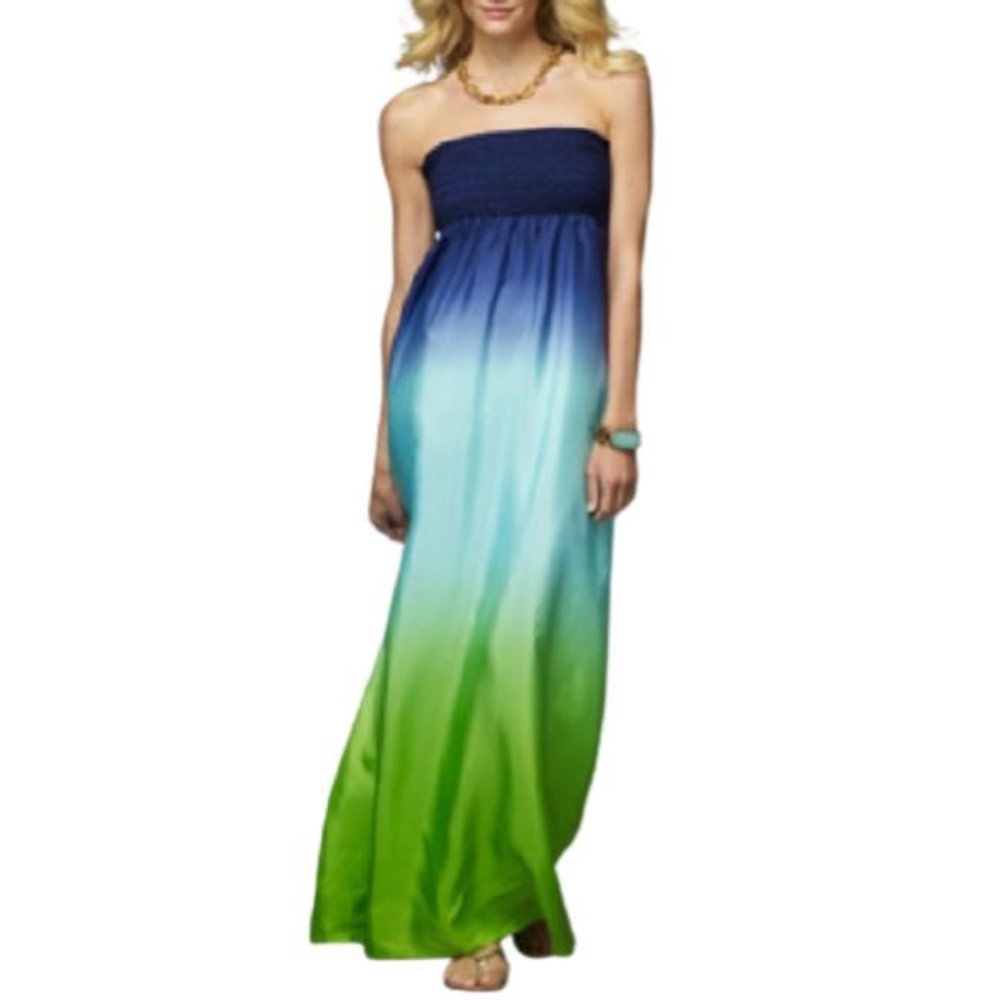 Lilly Pulitzer Dip Dye Carrie Dress, Blue and Green Ombré dip Dye